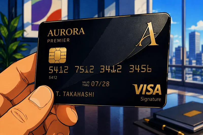 American Express -maksukortti kädessä